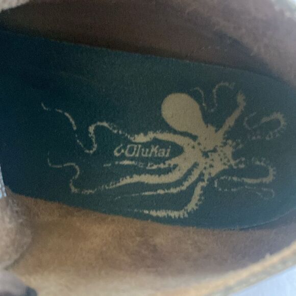 OLUKAI Nalukai Men’s Caramel Brown Leather Mid Top Boots Size 8.5 US main image 2